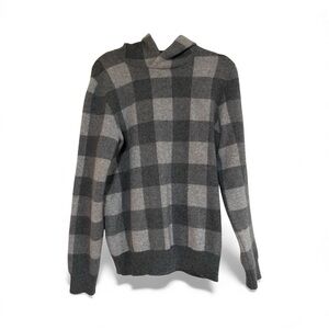 Vince Charcoal and Light Gray Checkered Sweater